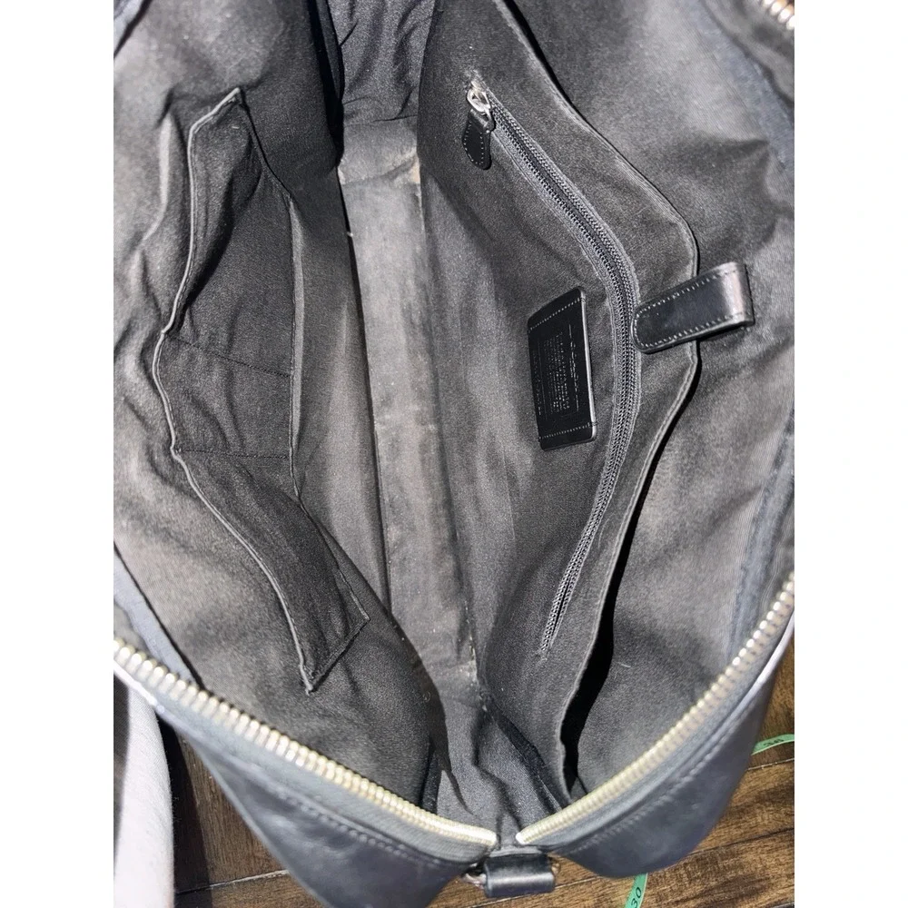 Coach Men's Perry Slim Briefcase Herringbone Print Computer Travel Bag F24722